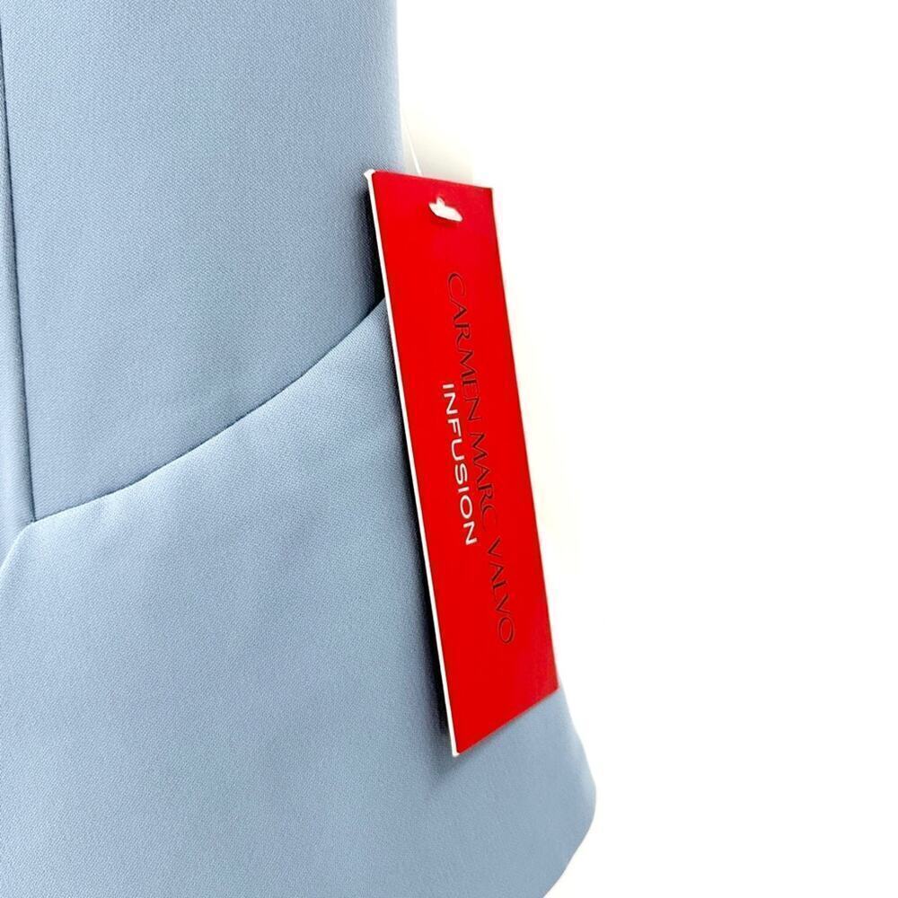NEW Carmen Marc Valvo Maxi Dress Sz 2 Blue - Picture 6 of 7